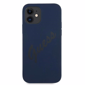 Guess GUHCP12SLSVSBL iPhone 12 mini 5.4" sinine/sinine kõvakott Script Vintage