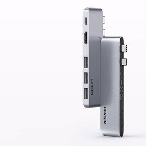 Ugreen HUB 60559 2x USB-C / USB-C PD (Thunderbolt 3, 100W, 4K 60 Hz, 10 Gbps) / HDMI 4K 30 Hz / 3x USB 3.0 MacBook Pro / Air - hall