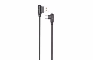 CABLE MX CORNER FAST CHARGE TYPE-C 2.4A/1M/BLACK ANGULAR