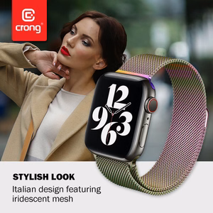 Crong Milano Steel roostevabast terasest rihm Apple Watch 38 / 40 / 41 / 42 mm kellale, sillerdav