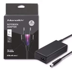 Qoltec 51519.65W toiteadapter Dell | 65W | 19.5V | 3.34A | 7.4*5.0+pin | +toitekaabel
