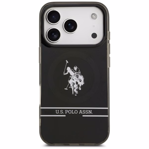 US Polo DH and Bottom Stripe Logo MagSafe Ümbris jaoks iPhone 17 Pro - Must