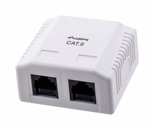 Lanberg OU6-0002-W – Cat.6 pinnapealne karp 2 RJ-45 pesaga, valge