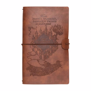 Harry Potter nahast reisimärkmik, 12 × 19,6 cm, pruun