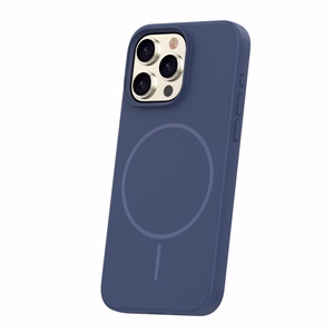 Silikoon Thin Mag ümbris for iPhone 15 Pro 6,1" tumesinine