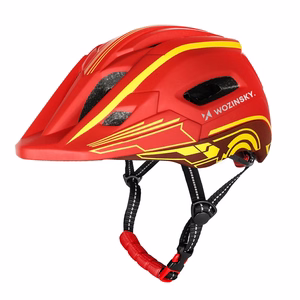 Wozinsky Kids' Full Face Bike Helmet with USB Rear Light S - Red and Yellow