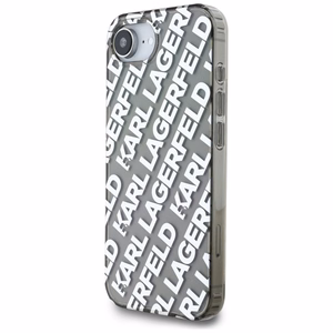 Karl Lagerfeld IML Repeat Logo ümbris jaoks iPhone 16e - hõbedane