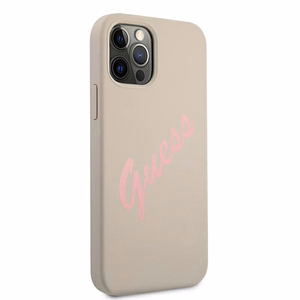 Guess GUHCP12MLSVSGP iPhone 12/12 Pro 6.1" серо-розовый/серо-розовый жёсткий чехол Silicone Vintage