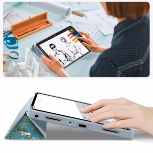 TechProtect SmartÜmbris jaoks Samsung Galaxy Tab A9+ / A11+ Plus 11.0 X210 / X215 / X216 / X230 / X235 / X236 - sinine and valge