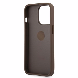 Guess GUHCP13L4GMRBR iPhone 13 Pro / 13 6.1" pruun/pruun kõvakott 4G koos rõngaste stendiga