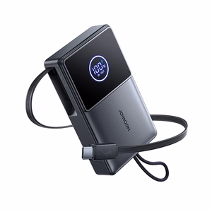Joyroom JR-PR1 10000mAh 22.5W Powerbank sisseehitatud sissetõmmatava USB-C kaabliga - must
