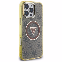 GUESS ümbris jaoks IPHONE 16 Pro compatible with MagSafe GUHMP16LHG4PRTGW (IML Metal Glitter 4G Circle Triangle) brown