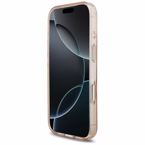 Guess IML Flowers Electro Pearl Strap MagSafe чехол для iPhone 17 Pro - розовый