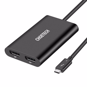 Choetech plug adapter USB Type C Thunderbolt 3 (40Gbps) - 2x DisplayPort 4K 60Hz must (HUB-D03)
