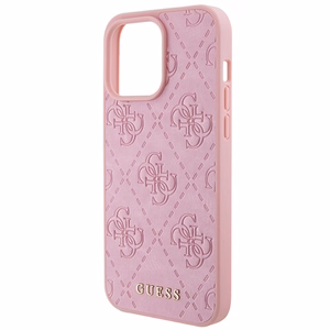 Guess GUHCP15XP4EPMP iPhone 15 Pro Max 6.7" roosa/roosa hardcase Leather 4G Stamped