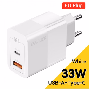 Laadija Essager GaN Pinson Valge 33W (PD / QC3.0)