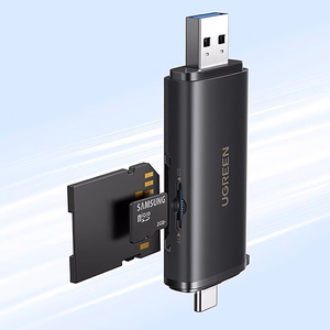 Ugreen 2in1 USB-C / USB-A SD 4.0 UHS-II kaardilugeja - must
