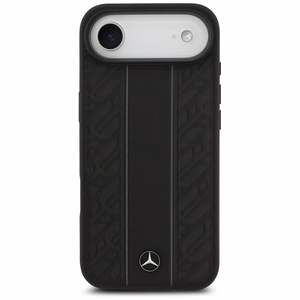 Mercedes Leather Laurel Leaves Stripes MagSafe чехол для iPhone 17 Air - черный
