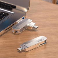 Pendrive 128GB USB 3.0 (USB A + USB C) Hoco UD10 hõbedane
