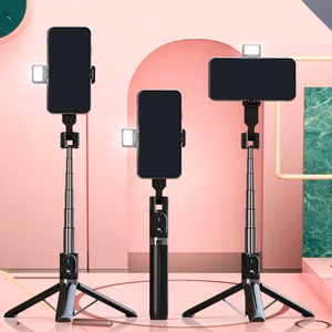 Selfie Stick - with detachable bluetooth remote control, tripod and LED light - P90D BLACK