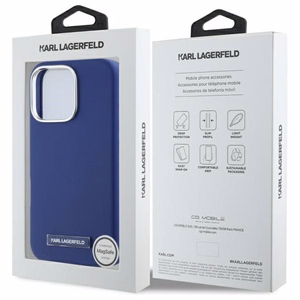 Karl Lagerfeld FW Metal Plate MagSafe iPhone 16 Pro Ümbris - sinine