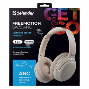 HEADPHONES DEFENDER BLUETOOTH FREEMOTION B475 ANC BEIGE