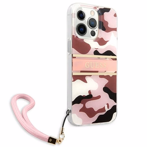 Guess GUHCP13LKCABPI iPhone 13 Pro / 13 6.1" розовый/розовый жёсткий чехол Camo Strap Collection