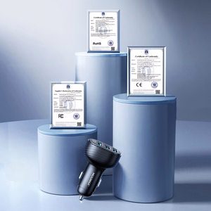 Joyroom JR-CCD03 3.4A Car Laadija with Display 3x USB-A - must