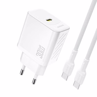 Dudao A27PCEU PD 30W GaN USB-C seinalaadija USB-C kaabliga - valge