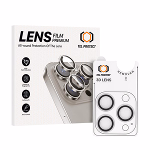Tempered glass Tel Protect 3D Lens on camera for Iphone 15 Pro/15 Pro Max transparent (lens 3 pieces)