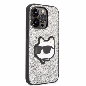 Karl Lagerfeld KLHCP14XG2CPS iPhone 14 Pro Max 6.7" hõbedane/hõbedane hardcase Glitter Choupette Patch