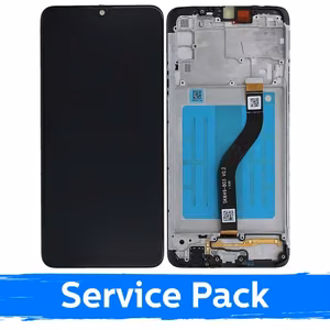 LCD Ekraan Ühildub Samsung A207 A20s Must Koos Frame (Service Pack)
