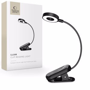 Tech-Protect LL100 Wireless Lamp with Clip + USB-A / USB-C Cable 30 cm - Black