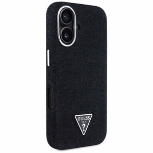 Guess Denim Triangle Logo MagSafe ümbris jaoks iPhone 16 - must