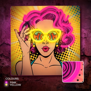 Neon ART LED POWER WOMAN kollane-lilla FLA02 Forever Light