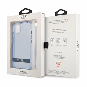Guess GUHCP13SHTSGSB iPhone 13 mini 5.4" синий/синий жёсткий чехол Translucent Strap