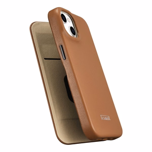 Чехол iCarer CE Premium Leather Folio для iPhone 14 Plus магнитный с откидной крышкой MagSafe коричневый