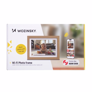 Wozinsky WRC-32 10.1-tolline digitaalne fotoraam Frameo rakendusega, 32GB - helepruun