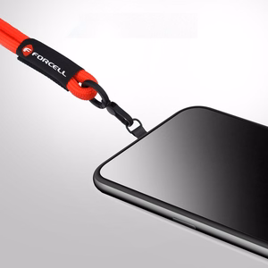FORCELL F-DESIGN R10X40 wrist phone lanyard with adjustable length (max 20cm in the loop) punane