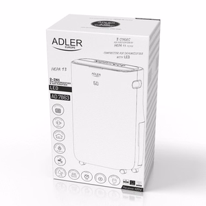Adler 2-in-1 õhukuivati ja õhupuhasti AD 7863, võimsus 420 W, sobib kuni 140 m³ ruumidele, veepaagi maht 6.5 l, valge