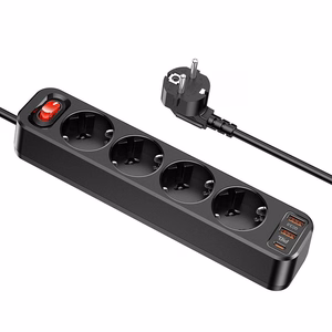 Charger-power strip Hoco NS1 (2xUSB; 1xUSB-C; 4xEU socket; 3A 20W) black
