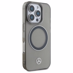 Mercedes hõbedane Ring MagSafe iPhone 16 Pro Max Ümbris - must