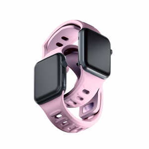 3mk silikoonrihm Apple Watchile, 42/44/45/46/49 mm, puudriroosa, suur suurus