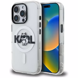 Karl Lagerfeld IML Choupette Sketch Logo MagSafe чехол iPhone 16 Pro - прозрачный