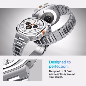 Spigen Modern Fit Band metallrihm Samsung Galaxy Watch Ultra 47 mm kellale, hõbedane