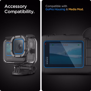 Spigen Glass.tR Slim Karastatud klaas + Film 2-Set jaoks GoPro Hero 9 / 10 / 11 / 12 - läbipaistev