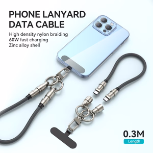 BWOO Lanyard кабель USB-C - USB-C 0.3m 60W с ремешком