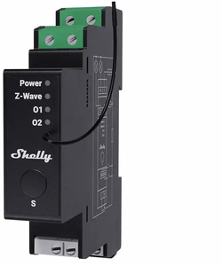 Shelly Wave Pro 2PM LR kahekanaline Z-Wave DIN-rööpa kontroller