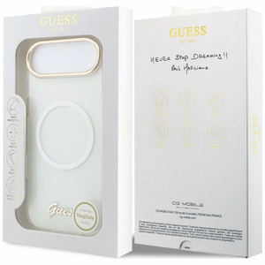Guess IML Gradient Script Metal MagSafe Ümbris for iPhone Air - valge