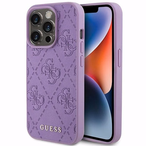 Guess чехол для iPhone 15 Pro GUHCP15LP4EPMU (Quilted 4G Classic) светло-фиолетовый